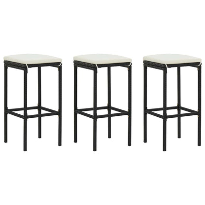 Set Bar da Giardino 4 pz con Cuscini Nero