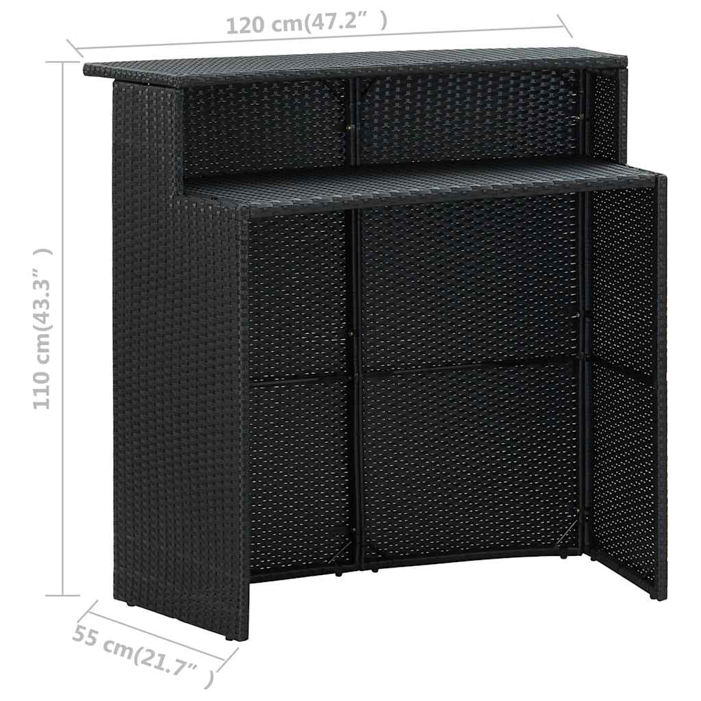 Set Bar da Giardino 4 pz con Cuscini Nero | homemem39