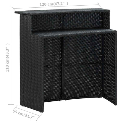 Set Bar da Giardino 4 pz con Cuscini Nero | homemem39