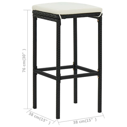 Set Bar da Giardino 4 pz con Cuscini Nero | homemem39