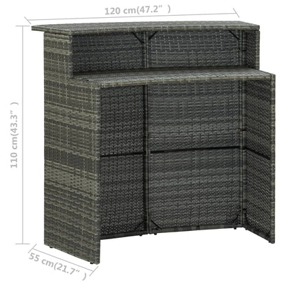 Set Bar da Giardino 4 pz con Cuscini Grigio | homemem39