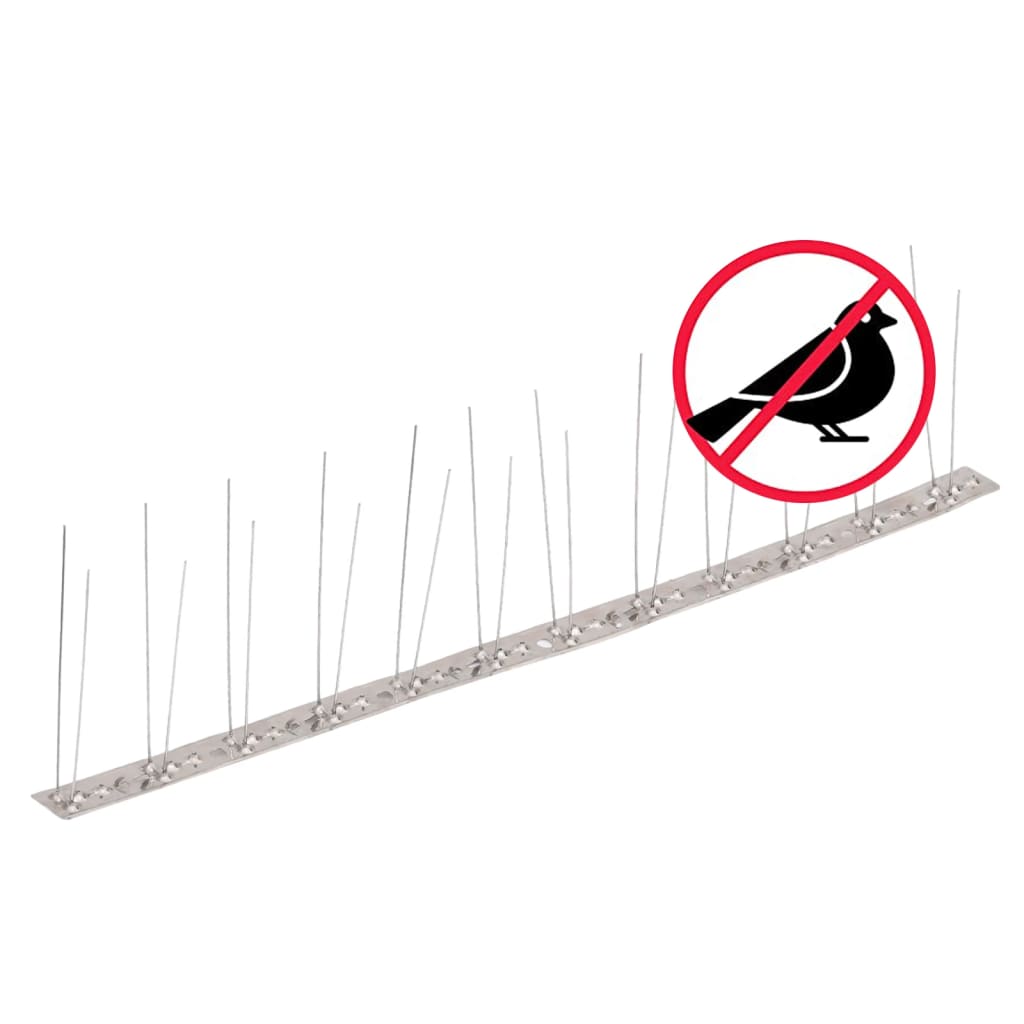 Set Dissuasori per Uccelli e Piccioni 20 pz Acciaio 2 File 10 m | homemem39