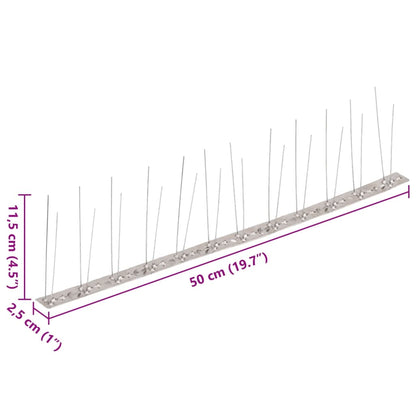 Set Dissuasori per Uccelli e Piccioni 20 pz Acciaio 2 File 10 m | homemem39