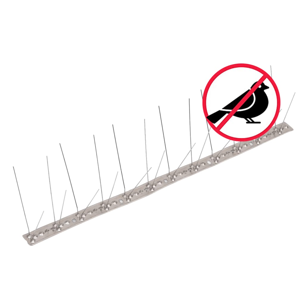 Set Dissuasori per Uccelli e Piccioni 20 pz Acciaio 4 File 10 m | homemem39