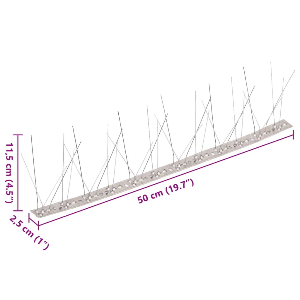 Set Dissuasori per Uccelli e Piccioni 20 pz Acciaio 5 File 10 m | homemem39