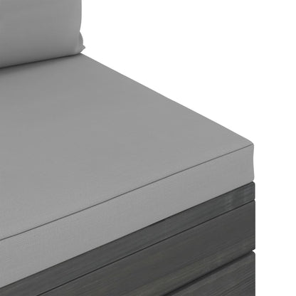 Set Divani da Giardino su Pallet 2 pz con Cuscini Massello Pino - homemem39