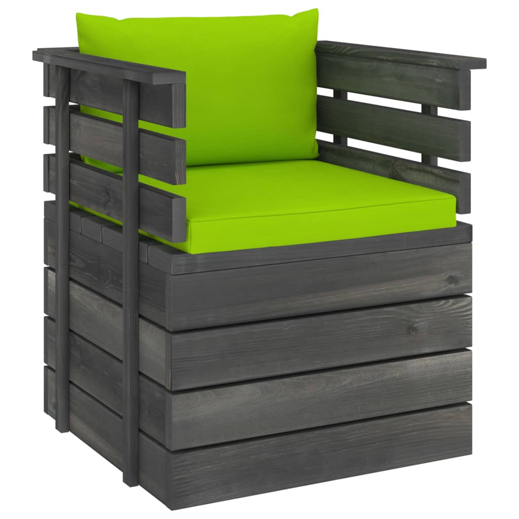 Poltrona da Giardino con Cuscini in Legno di Pino | homemem39