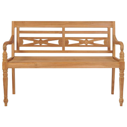 Panca Batavia con Cuscino Rosso 120 cm in Massello di Teak