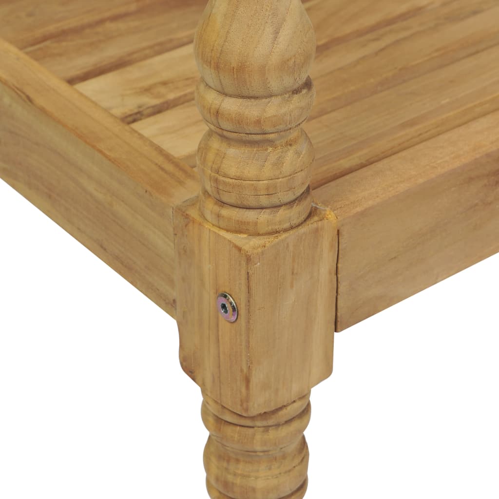 Panca Batavia e Cuscino Verde Brillante 120 cm Massello di Teak