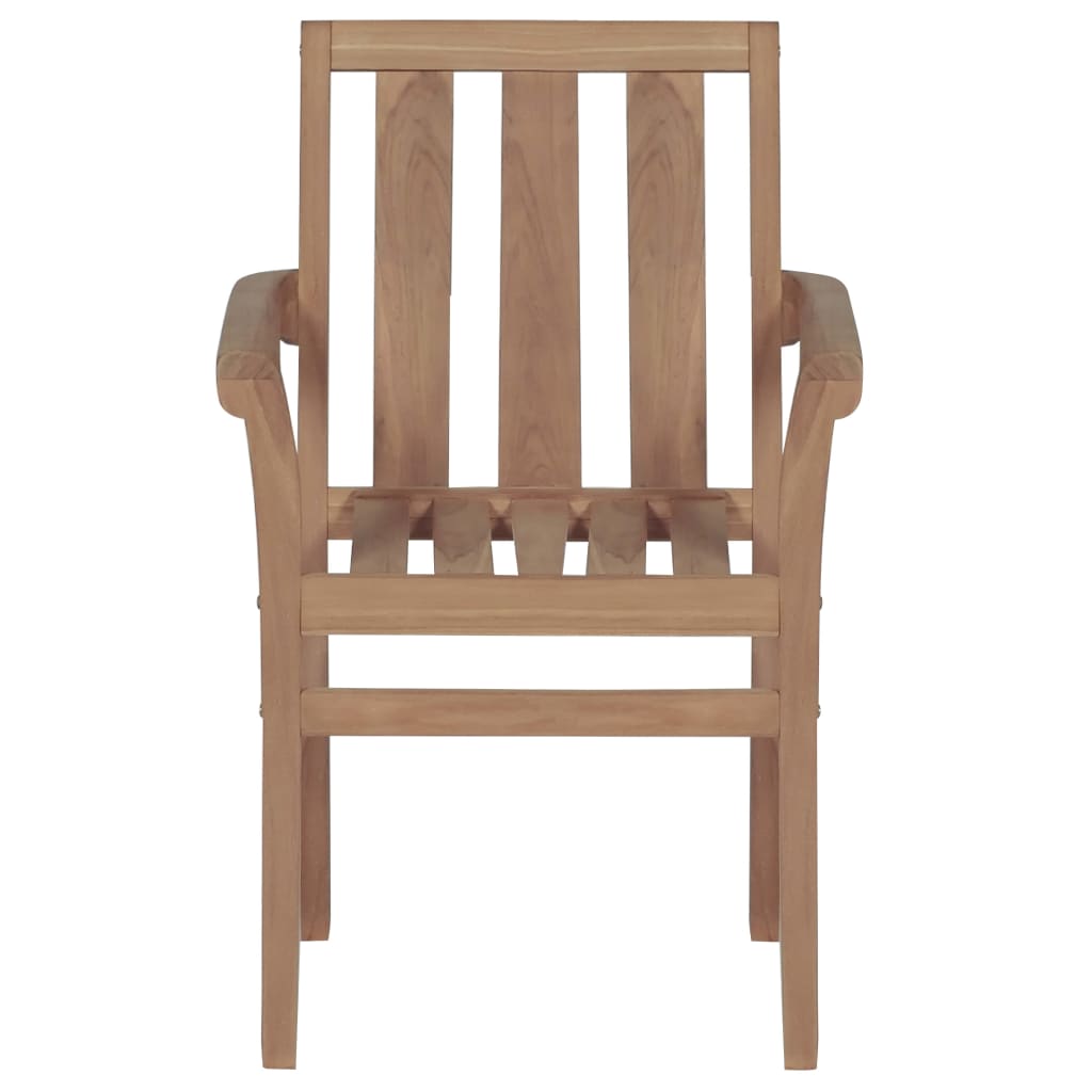 Garden Chairs 2 pcs with Gray Solid Teak Cushions