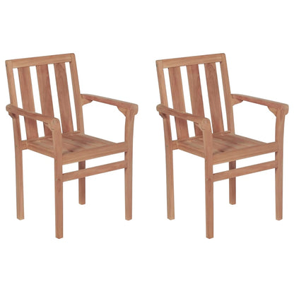 Garden Chairs 2pcs with Solid Teak Gray Cushions