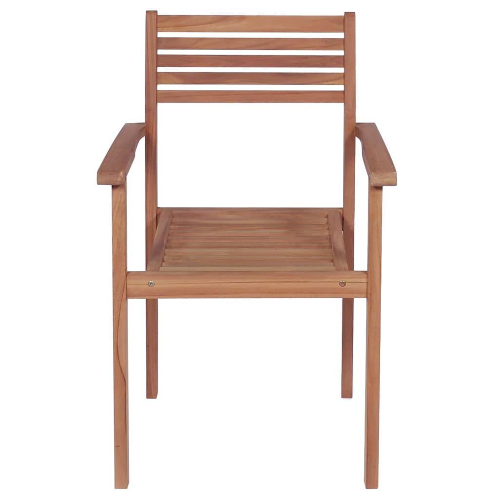 Garden Chairs 2 pcs with Beige Solid Teak Cushions