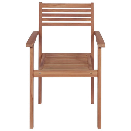 Garden Chairs 2 pcs with Black Solid Teak Cushions