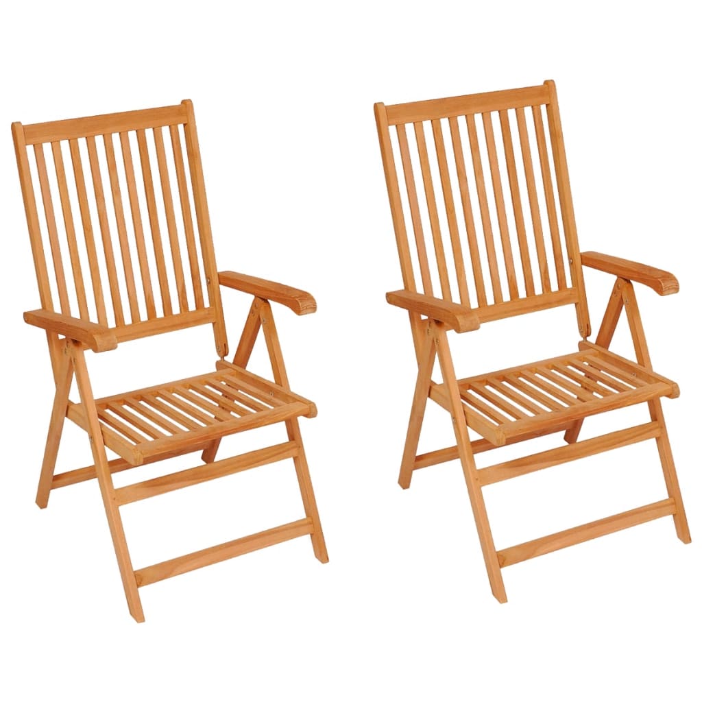 Garden Chairs 2 pcs with Anthracite Cushions in Solid Teak