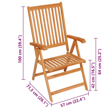 Sedie Giardino 2 pz con Cuscini Antracite in Massello di Teak