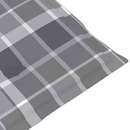 Sedie Giardino 2 pz con Cuscino Grigio a Quadri Teak Massello