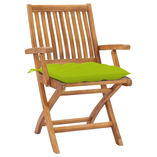 Sedie Pieghevoli 2 pz con Cuscini Verde Brillante | homemem39