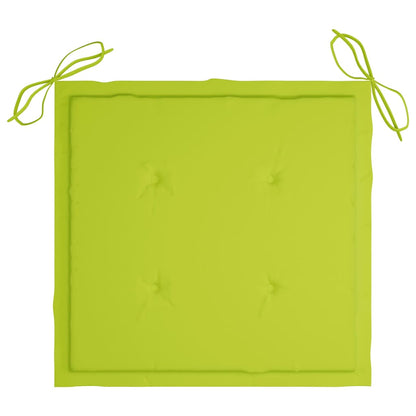 Sedie Giardino 2 pz e Cuscini Verde Brillante Massello di Teak - homemem39