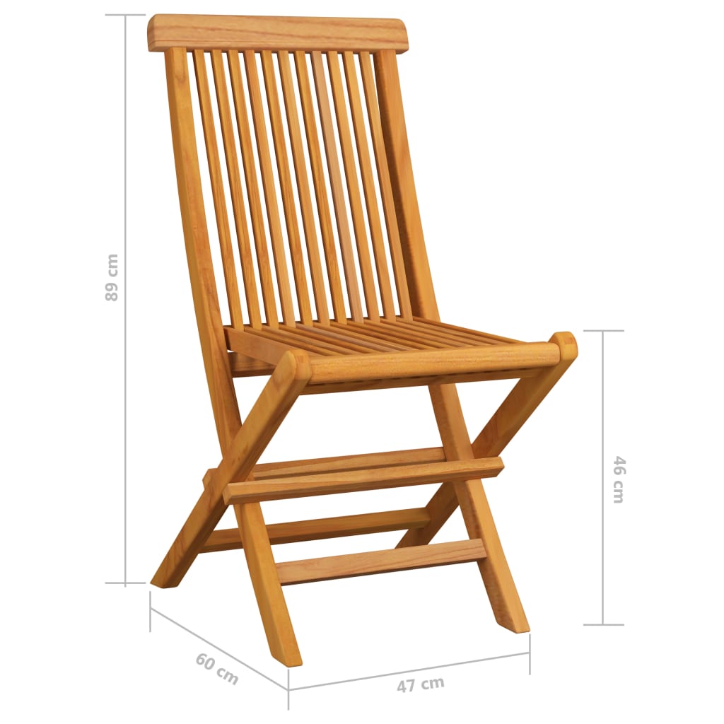 Sedie da Giardino con Cuscini Beige 2 pz in Massello di Teak