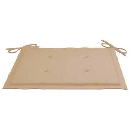 Sedie da Giardino con Cuscini Beige 2 pz in Massello di Teak