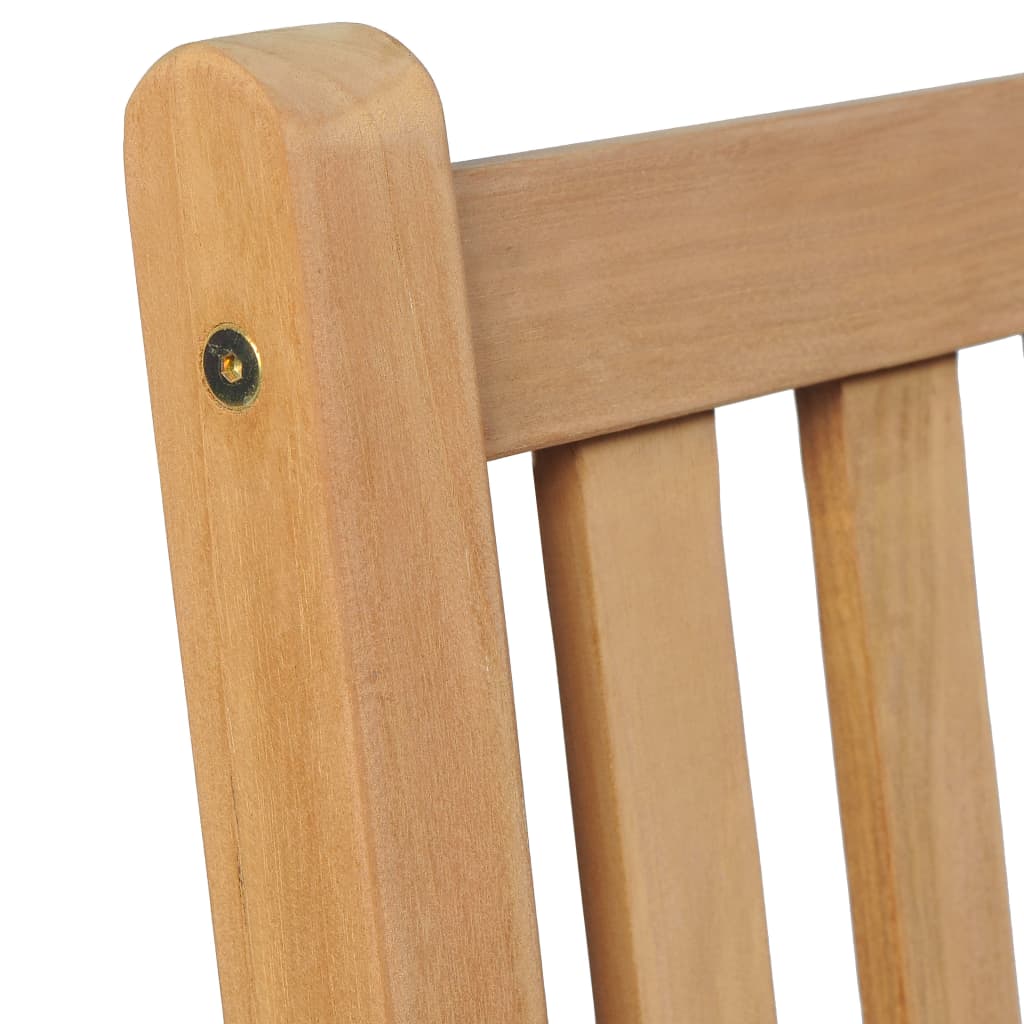 Sedie da Giardino 2 pz con Cuscini Neri Massello di Teak