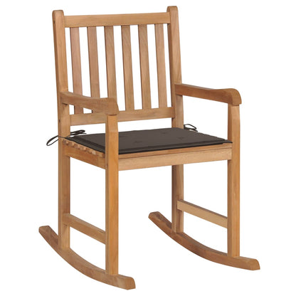 Rocking Chair with Mole Cushion in Teak Wood