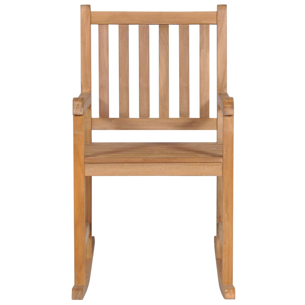 Sedia a Dondolo con Cuscino Azzurro in Massello di Teak | homemem39