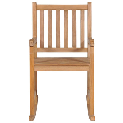 Sedia a Dondolo con Cuscino Azzurro in Massello di Teak | homemem39