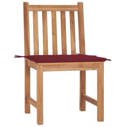 Garden Chairs 2 pcs with Cushions in Solid Teak Wood