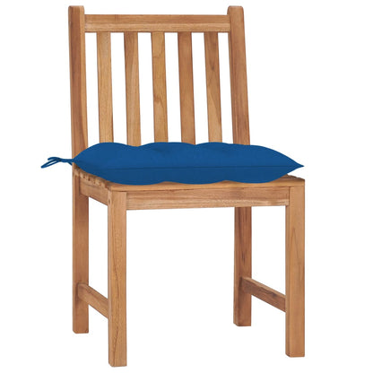 Garden Chairs 2 pcs with Cushions in Solid Teak Wood