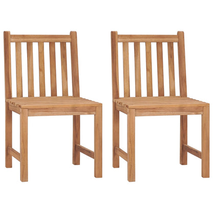 Garden Chairs 2 pcs with Cushions in Solid Teak Wood