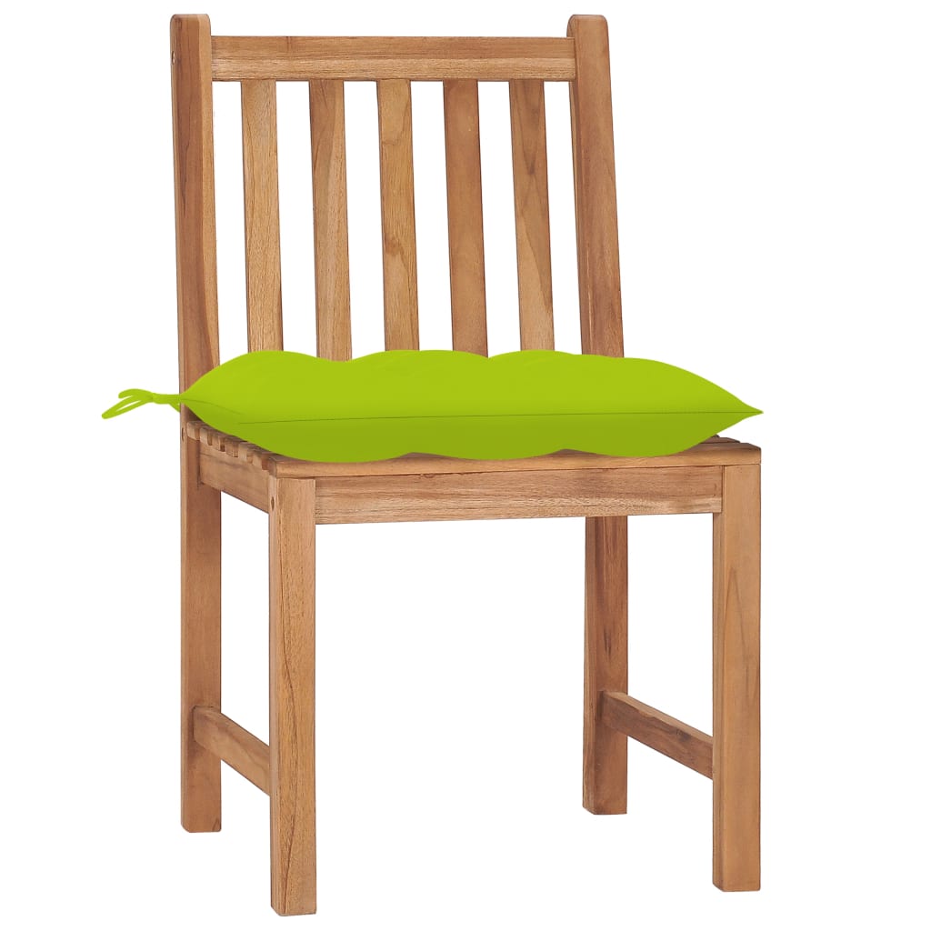 Garden Chairs 2 pcs with Cushions in Solid Teak Wood