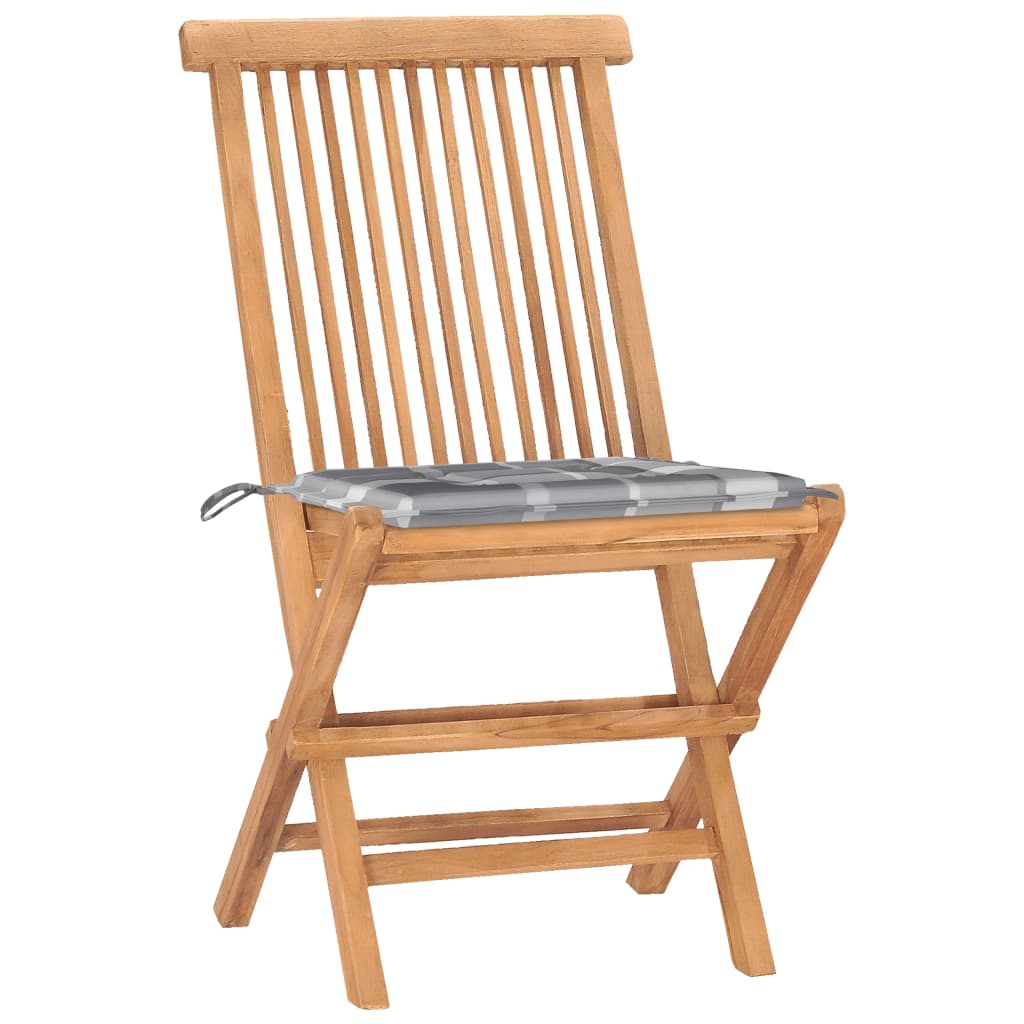 Set da Pranzo Giardino Pieghevole 3 pz Cuscino Massello di Teak - homemem39