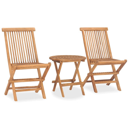 Set da Pranzo Giardino Pieghevole 3 pz Cuscino Massello di Teak - homemem39