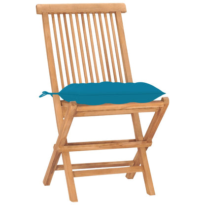 Set da Pranzo Giardino Pieghevole 3 pz Cuscino Massello di Teak - homemem39