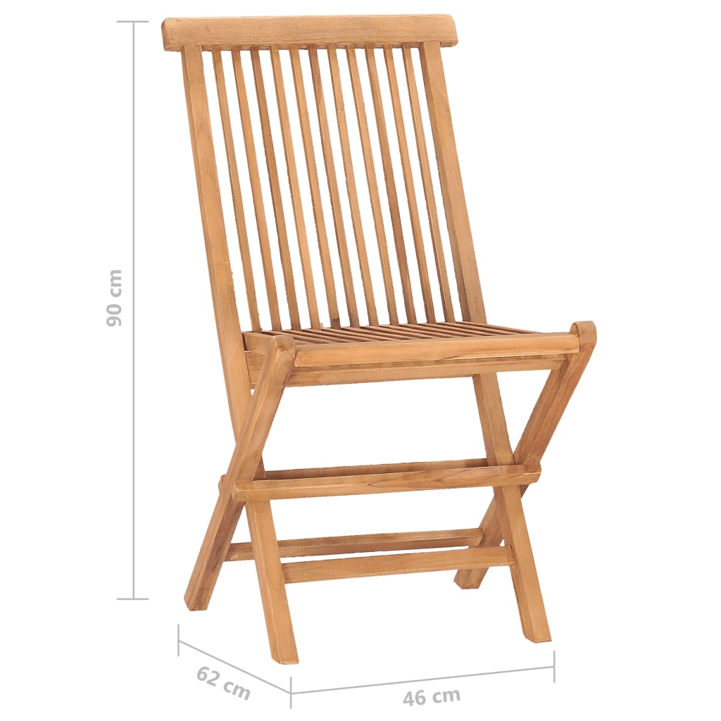 Set da Pranzo Giardino Pieghevole 3 pz Cuscino Massello di Teak