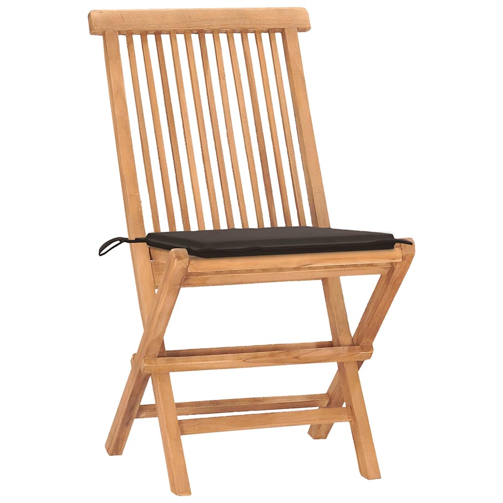 Set da Pranzo Giardino Pieghevole 3 pz Cuscino Massello di Teak | homemem39