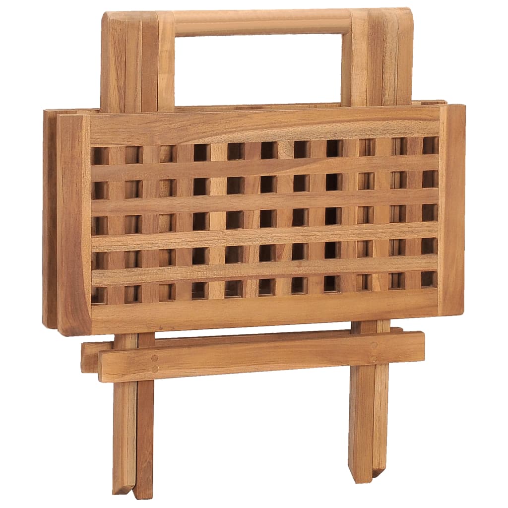 Set da Pranzo Giardino Pieghevole 3 pz Cuscino Massello di Teak - homemem39