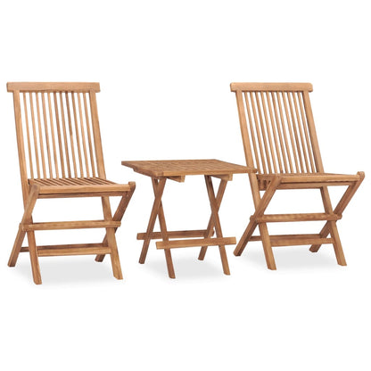 Set da Pranzo Giardino Pieghevole 3 pz Cuscino Massello di Teak