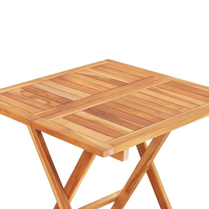 Set da Bistrot 3 pz con Cuscini Grigi in Legno Massello di Teak - homemem39
