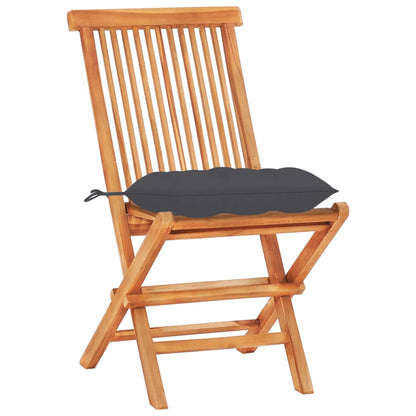 Set da Bistrot 3 pz con Cuscini Antracite in Massello di Teak | homemem39