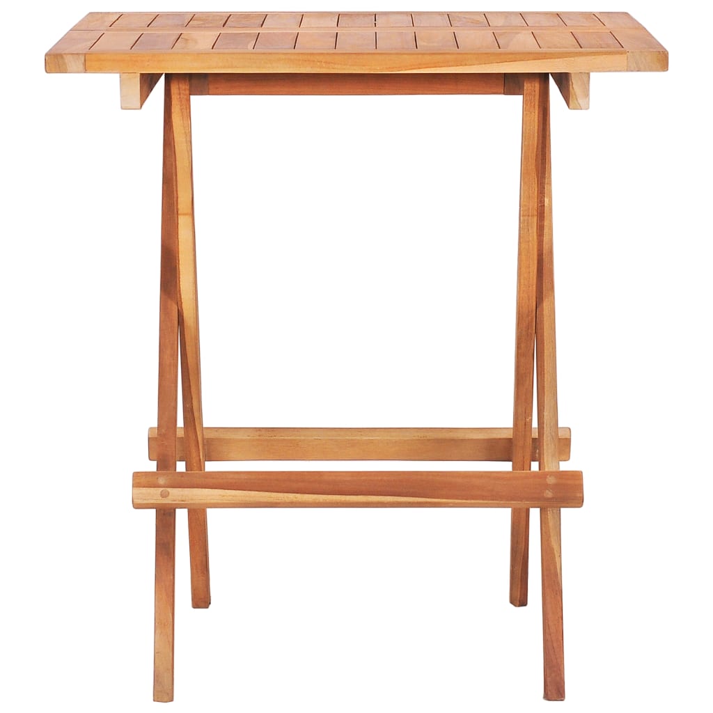 Set da Bistrot 3 pz con Cuscini Grigi in Legno Massello di Teak - homemem39