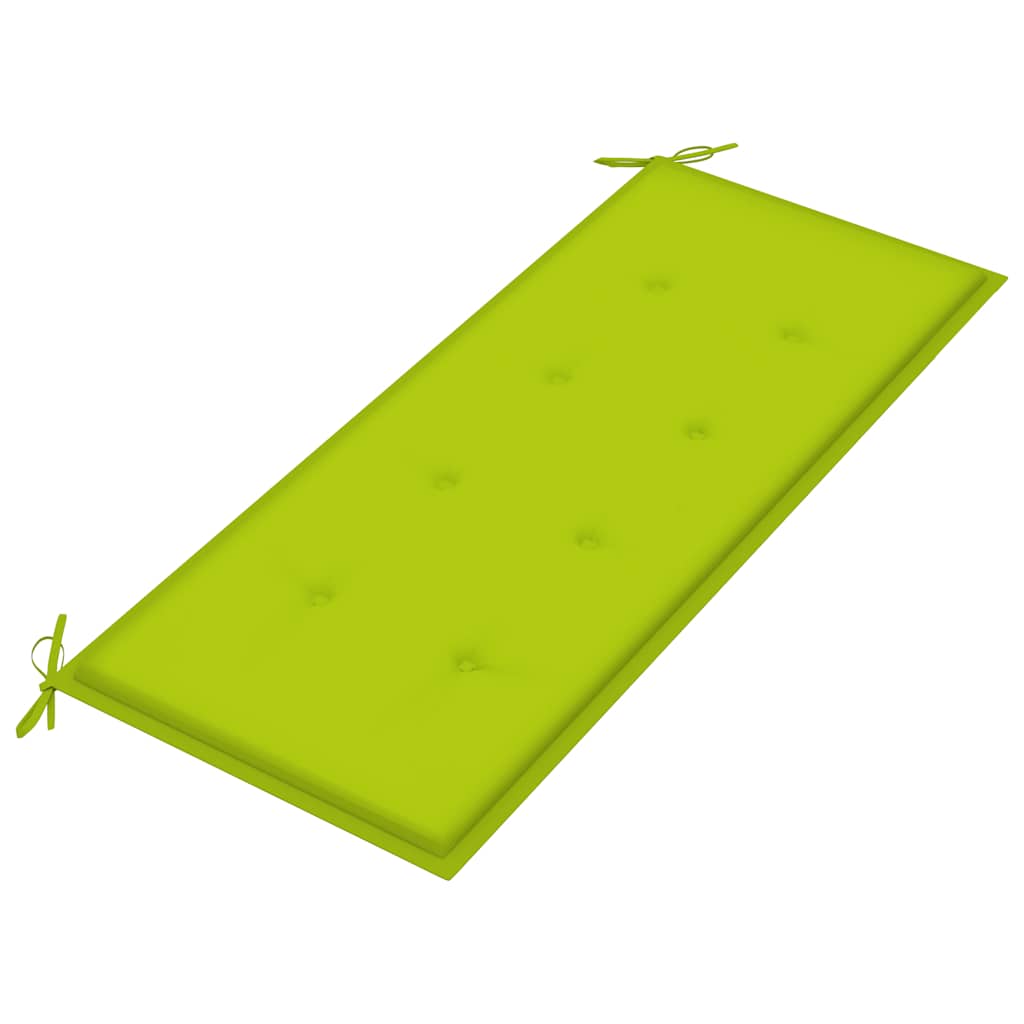 Panchina da Giardino Impilabile e Cuscino 128,5cm Teak Massello | homemem39