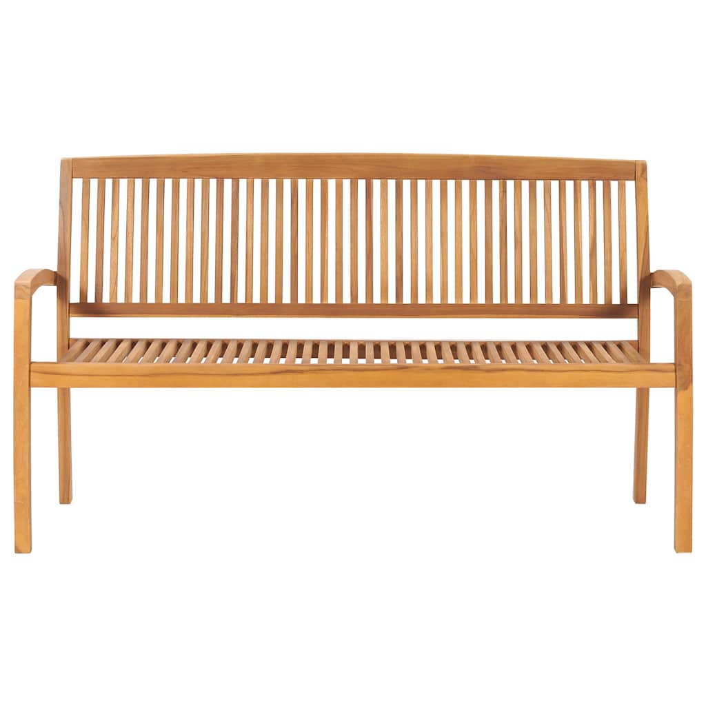 Panchina da Giardino Impilabile con Cuscino 159cm Teak Massello | homemem39