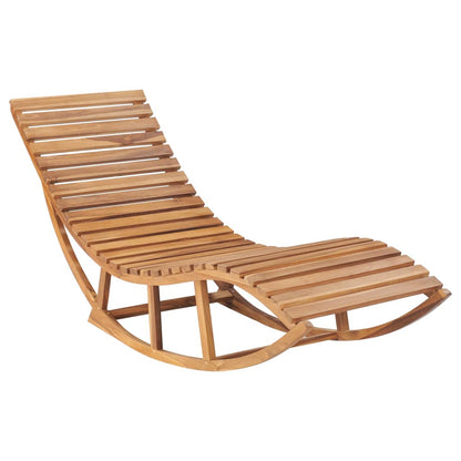 Rocking Sun Lounger with Solid Teak Cushion