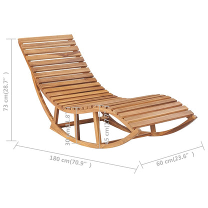 Rocking Sun Lounger with Solid Teak Cushion