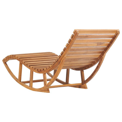 Rocking Sun Lounger with Solid Teak Cushion