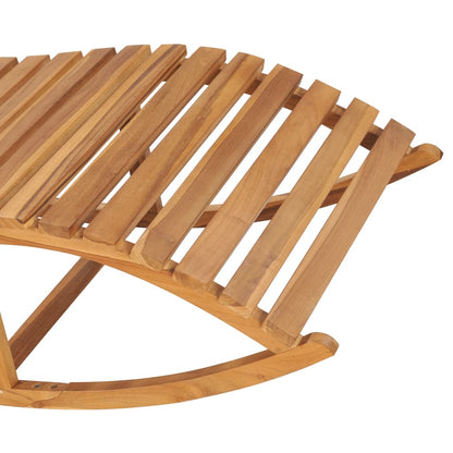 Rocking Sun Lounger with Solid Teak Cushion