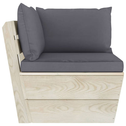 Divano Angolare da Giardino su Pallet e Cuscini Legno di Abete | homemem39