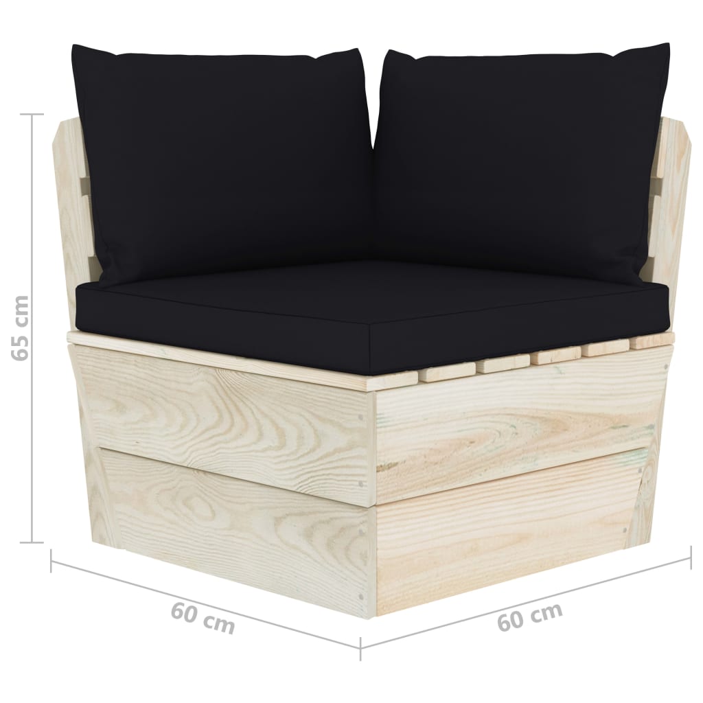 Divano da Giardino a 2 Posti su Pallet con Cuscini Legno Abete | homemem39